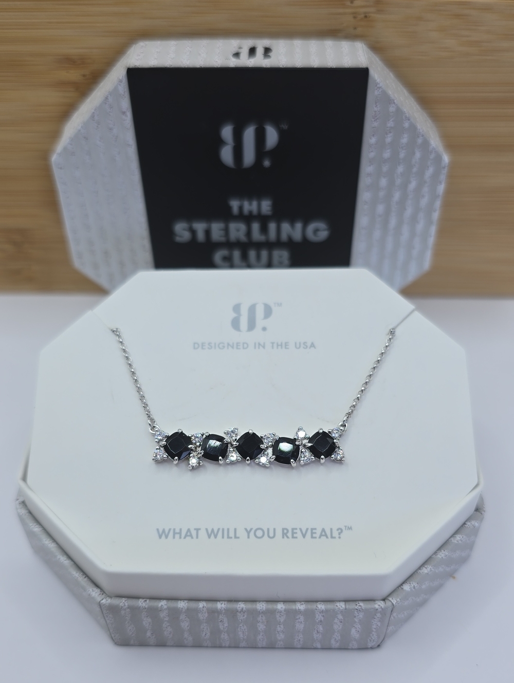 Bomb Party Necklace The Sterling Club Black Onyx Cz .925 Solid Silver RBP6994